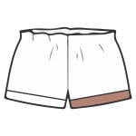 Os shorts dos pijamas Naps recebem personalização no lado esquerdo, sempre no detalhe da barra, com um elegante bordado personalizado com nome ou iniciais
