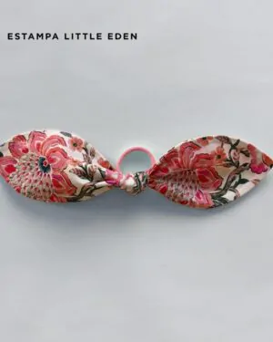 Elástico de cabelo Naps, com laço em tecido 100% algodão com toque acetinado