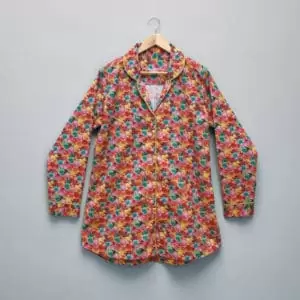 Camisola manga longa feminina Naps na estampa Bright Summer, em tecido 100% algodão com toque acetinado e modelagem solta