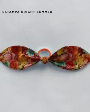 Elástico de cabelo Naps, com laço em tecido 100% algodão com toque acetinado
