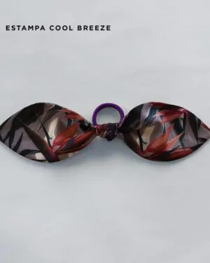 Elástico de cabelo Naps, com laço em tecido 100% algodão com toque acetinado
