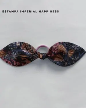 Elástico de cabelo Naps, com laço em tecido 100% algodão com toque acetinado