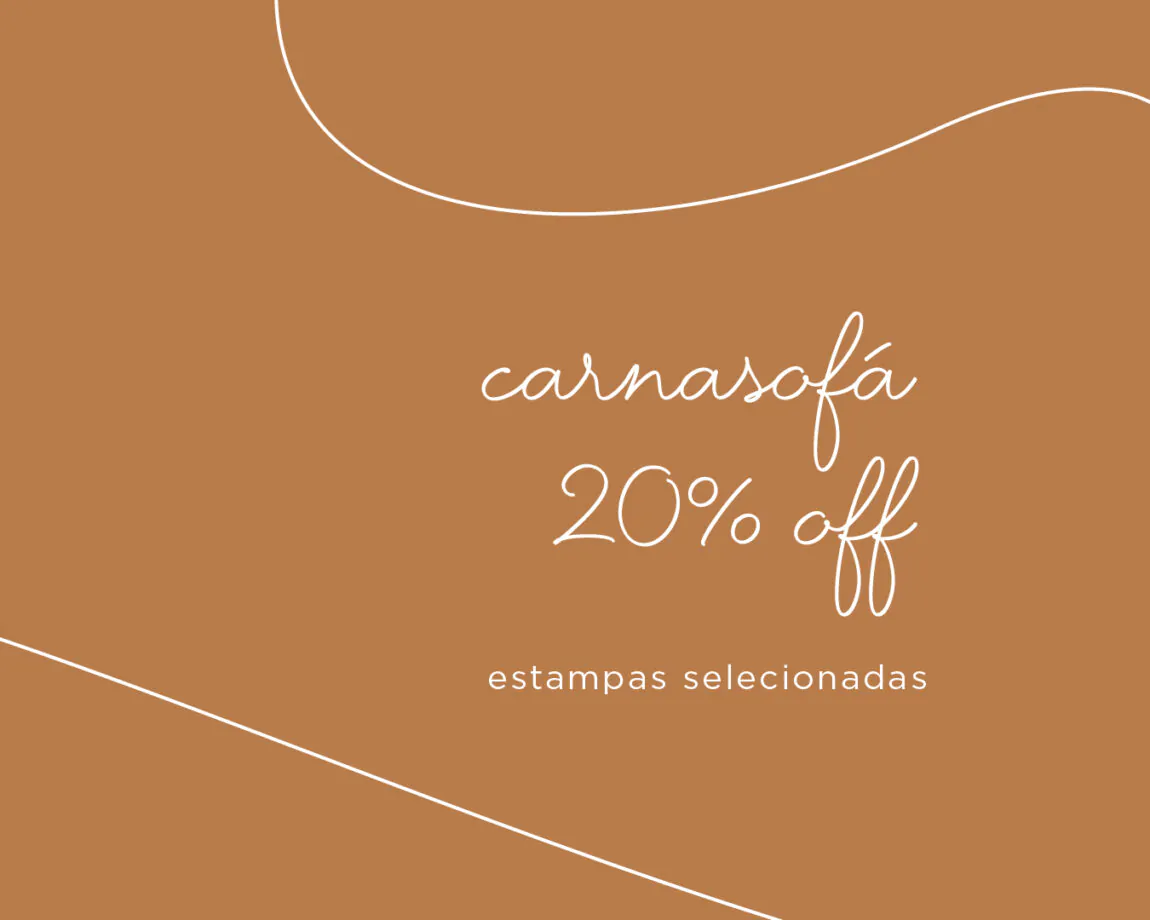 Banner da campanha Carnasofá da Naps com 20% de desconto em pijamas personalizados de estampas selecionadas