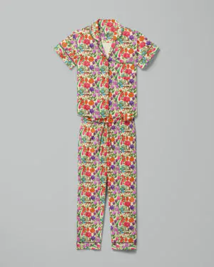 Pijama feminino Doce Jardim manga curta e calça