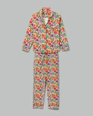 Pijama feminino Doce Jardim manga longa e calça