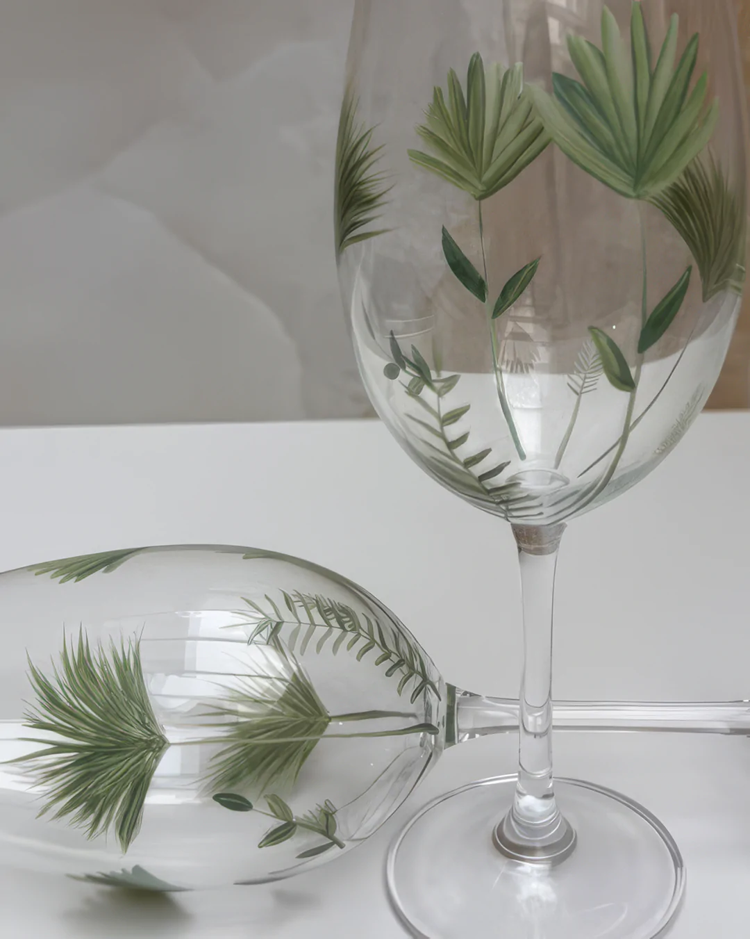 Taça de Cristal pintada à mão Natureza Selvagem 480 ml - Imagem 3