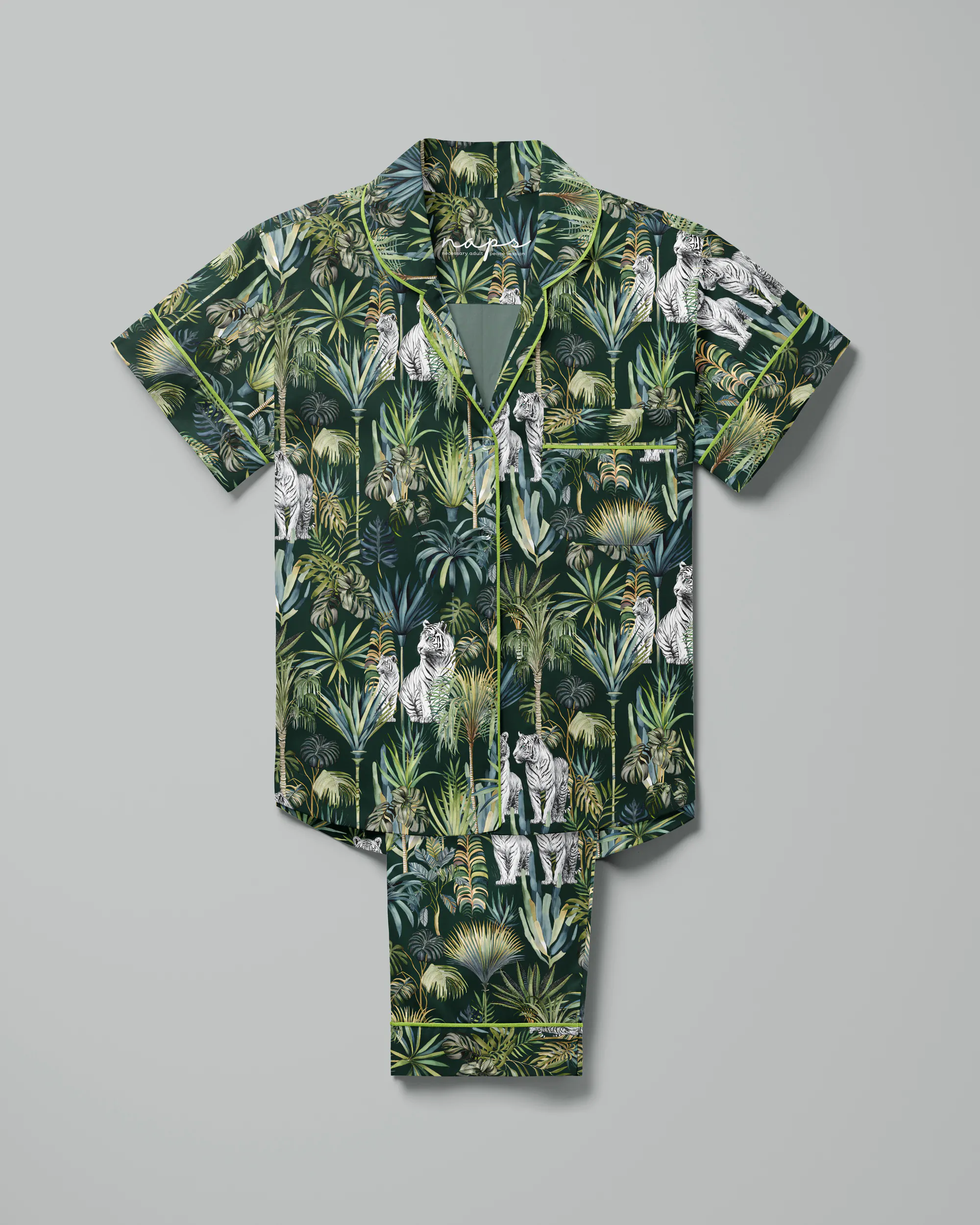 Pijama feminino Natureza Selvagem manga curta e calça - Imagem 9