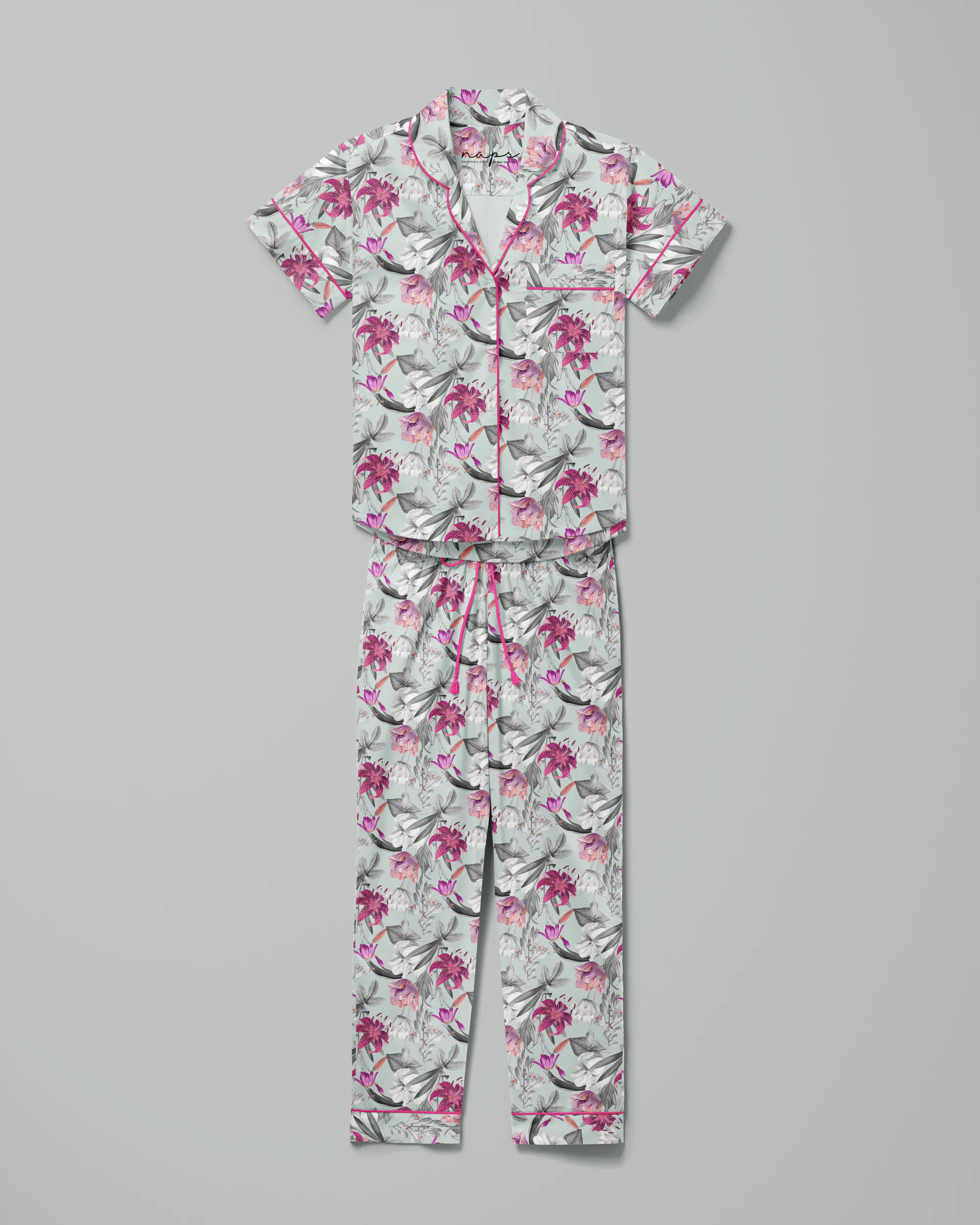 Pijama feminino Lilies Iceberg manga curta e calça