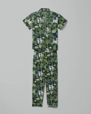 Pijama feminino Natureza Selvagem manga curta e calça
