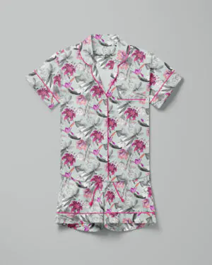 Pijama feminino Lilies Iceberg manga curta e shorts
