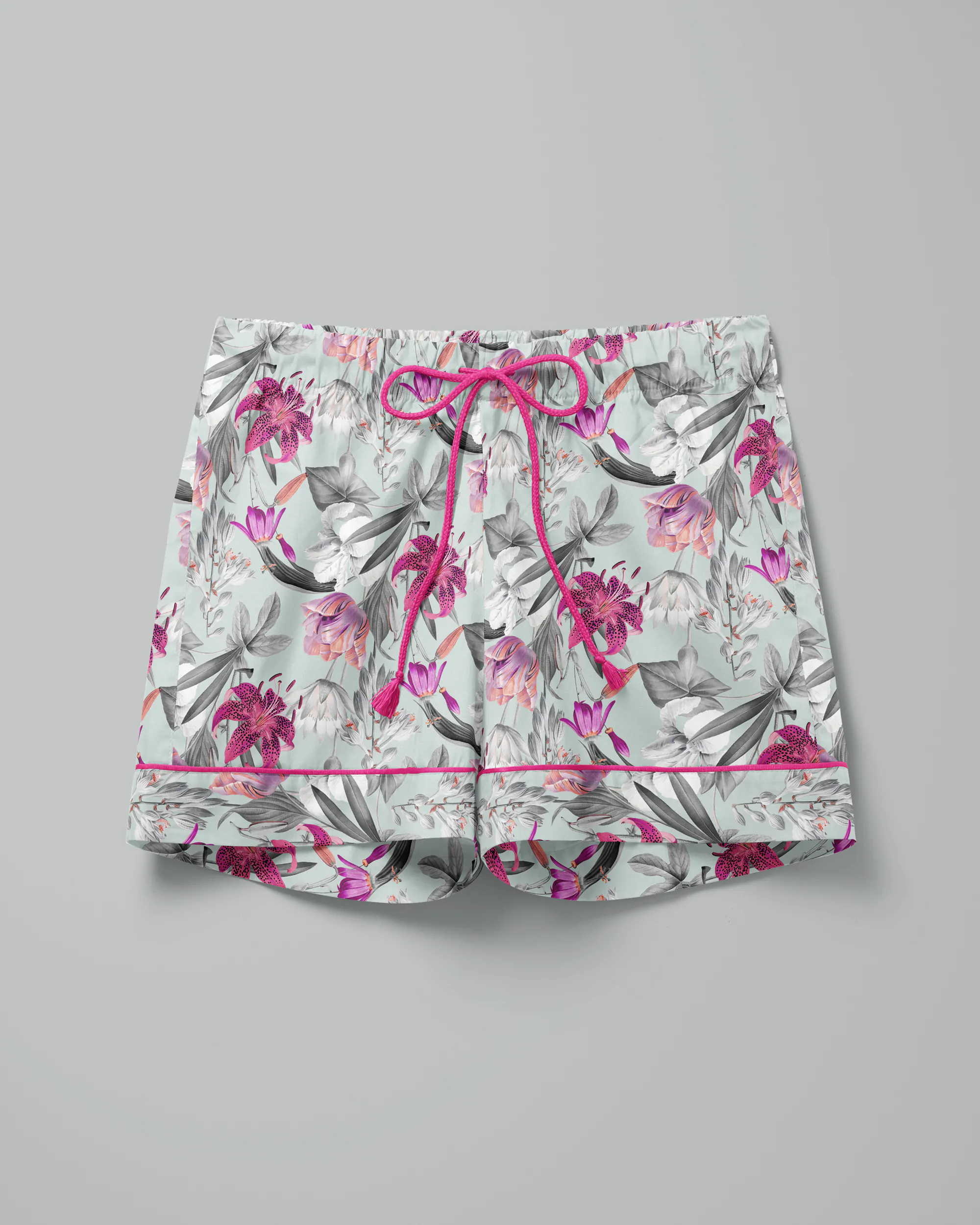 Pijama feminino Lilies Iceberg manga longa e shorts - Imagem 4