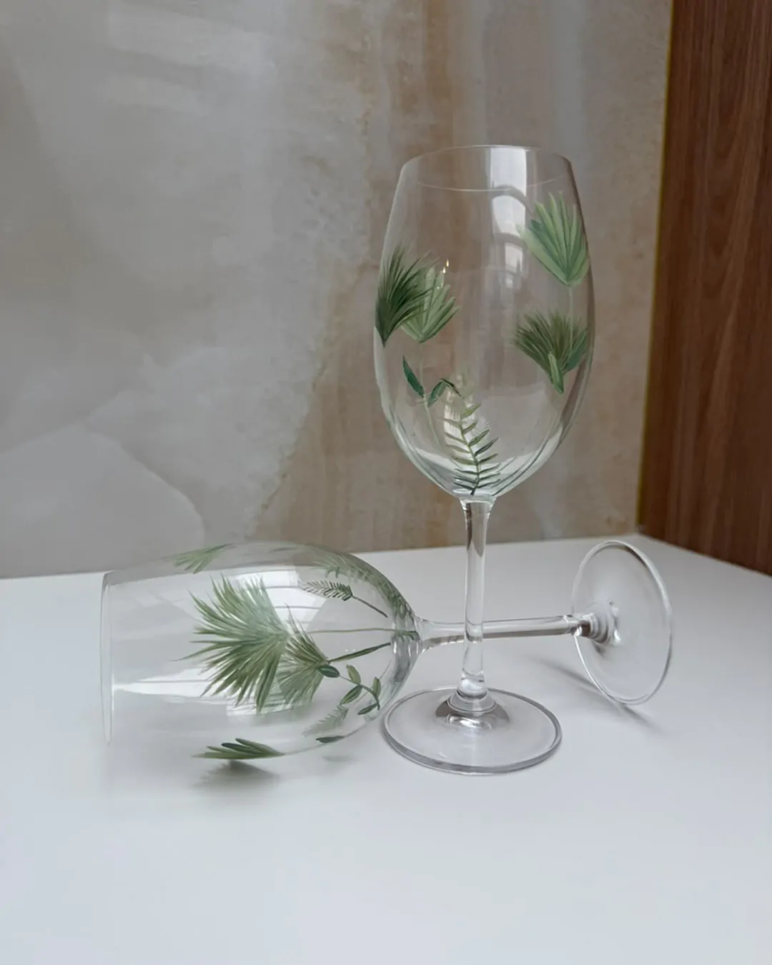 Taça de Cristal pintada à mão Natureza Selvagem 480 ml - Imagem 2